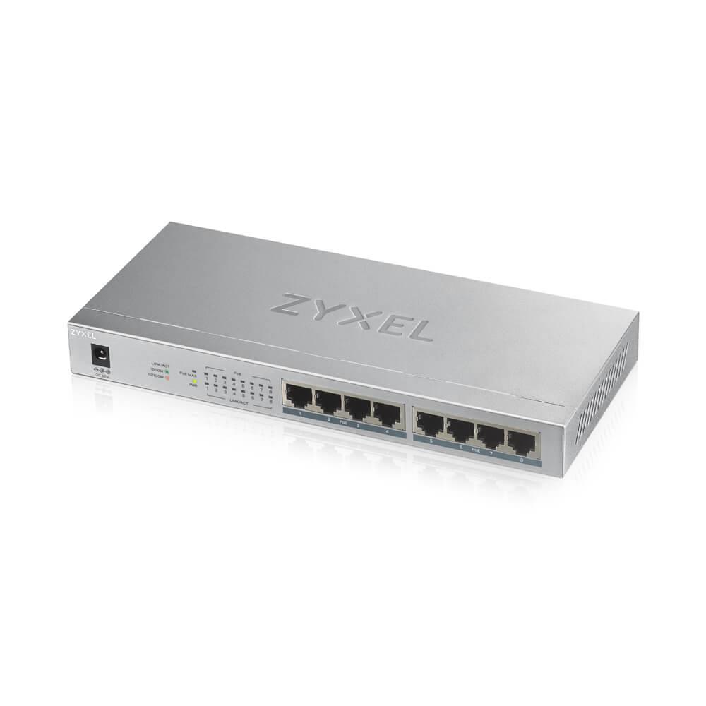 Zyxel | GS1008HP | Unmanaged PoE Switch | 8x Port | 1Gbit/s | 60W PoE