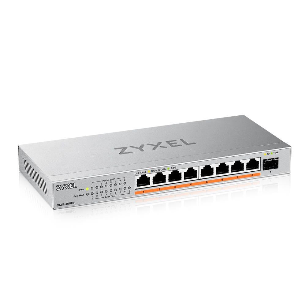Zyxel | XMG-108HP | PoE Unmanaged Switch with 10G Uplink | 8x Port | 2.5Gbit/s | 100W PoE