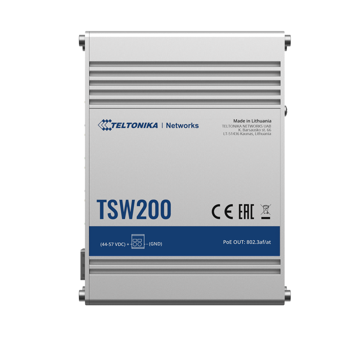 Teltonika | TSW200 | INDUSTRIAL POE+ ETHERNET SWITCH | 8x Port | 1Gbit/s | 240W PoE