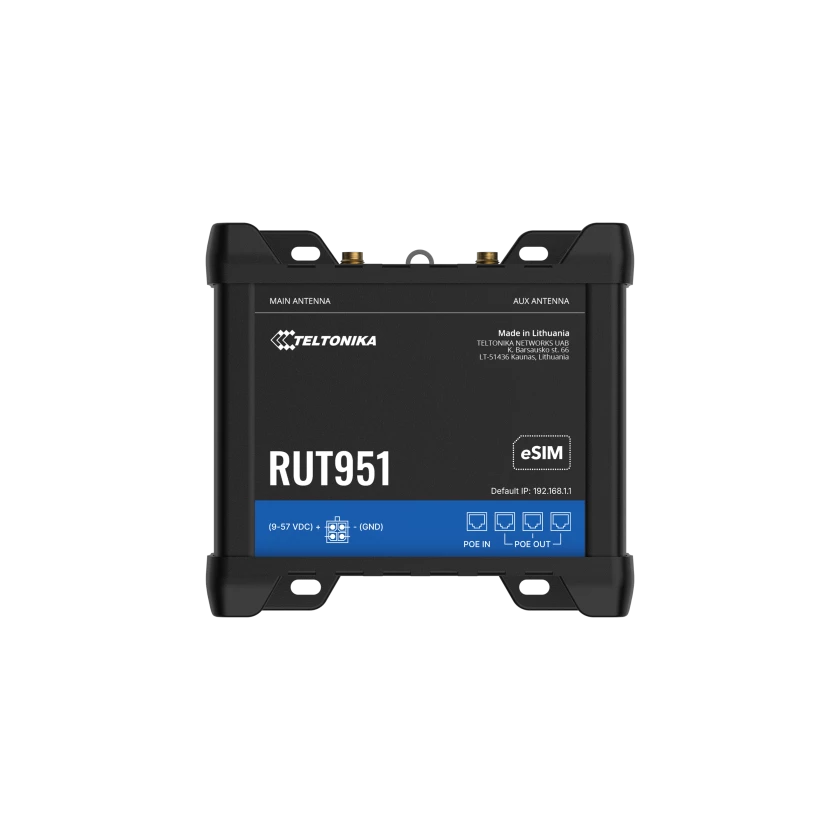 Teltonika | RUT951 PoE+ With PSU | INDUSTRIAL PoE+ CELLULAR ROUTER Desktop