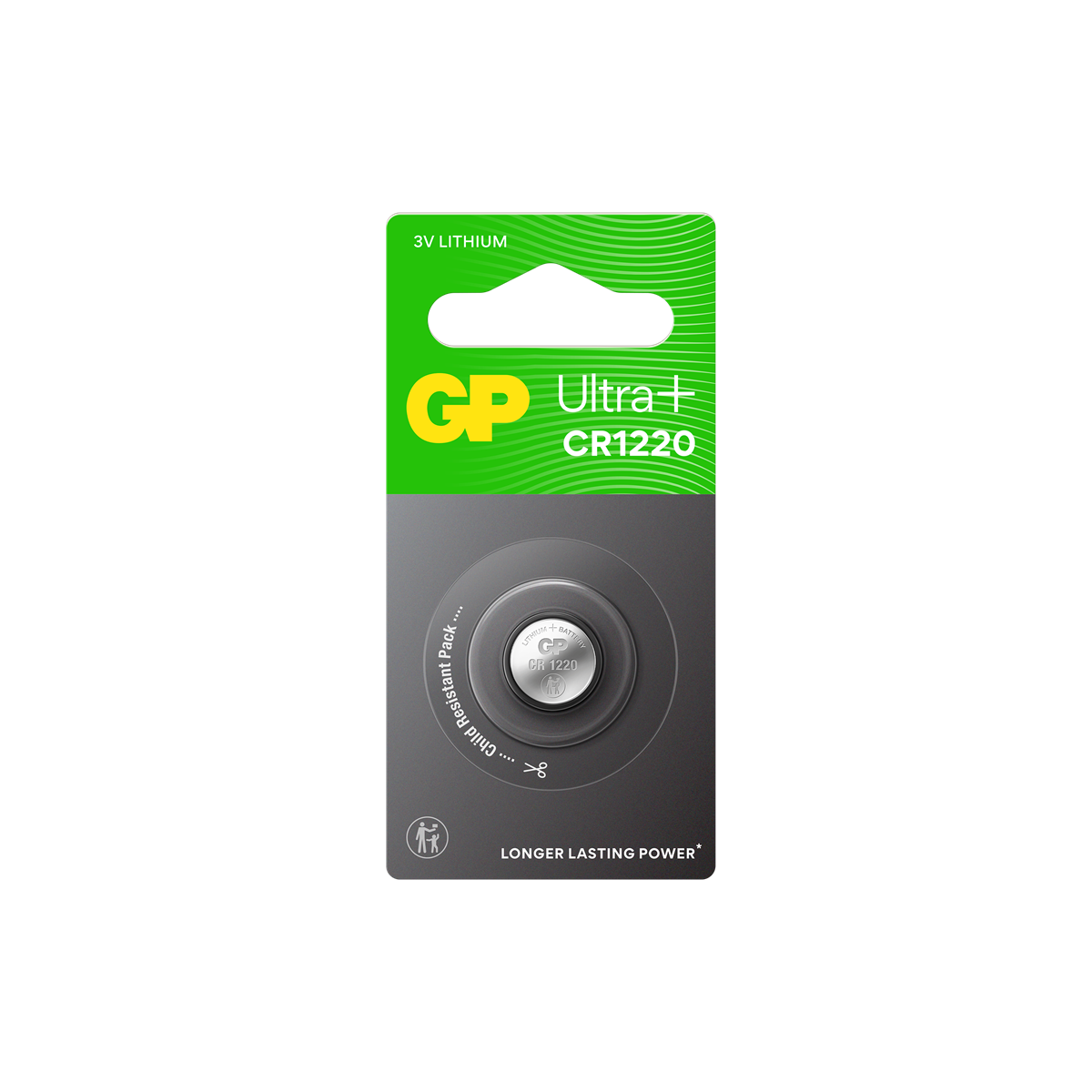 GP Ultra Plus Lithium Cell Battery CR1220, 3V (1-pack)
