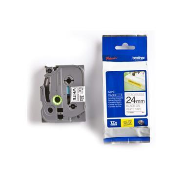 Brother TZES251 Tejp Svart Text, Vit botten, 24mm, Stark, Laminerad