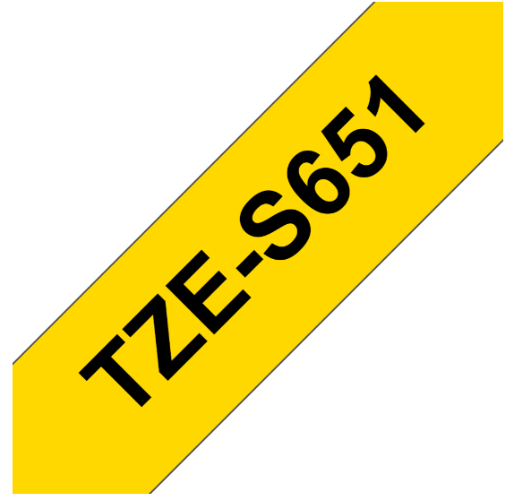 Brother TZES651 24MM BLACK ON YELL STRONG