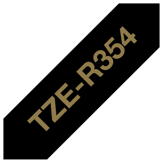 Brother TZE-R354 24mm Gold on black satin (4m)
