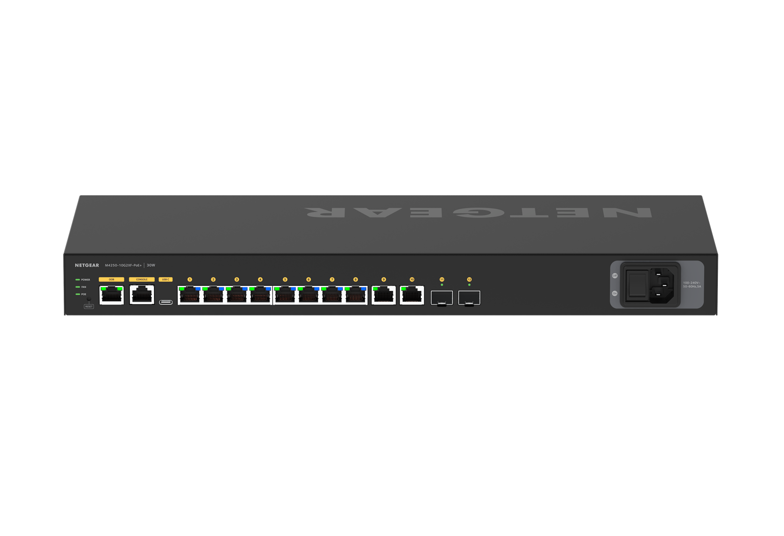 Netgear M4250-10G2XF-PoE+ (GSM4212PX) | AV Line M4250-Series | 10x Port | 1Gbit/s | 240W PoE