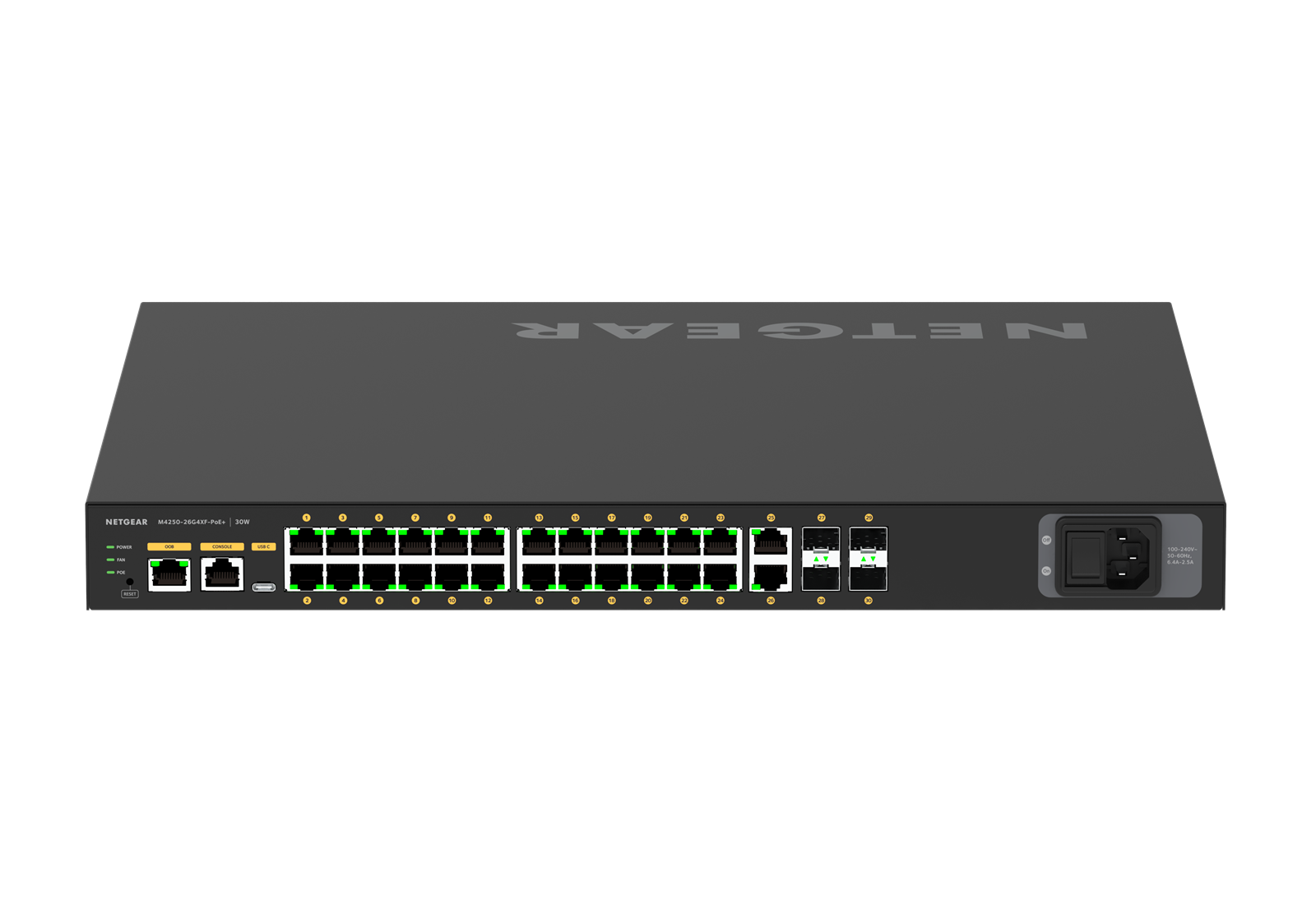 Netgear M4250-26G4XF-PoE+ (GSM4230PX) | AV Line M4250-Series | 26x Port | 1Gbit/s | 480W PoE