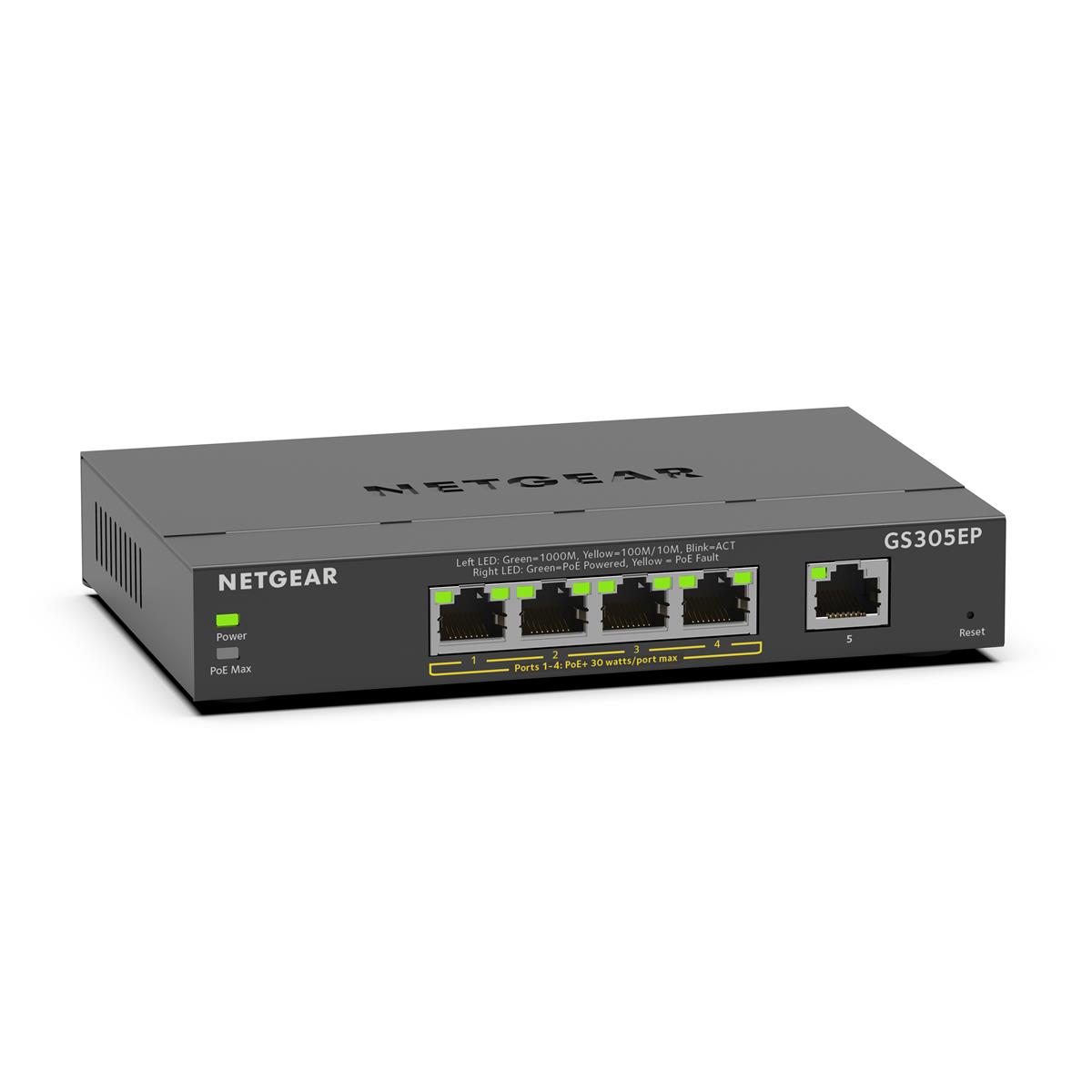 Netgear GS305EP | Ethernet SOHO Plus Switch | 5x Port | 1Gbit/s | 63W PoE