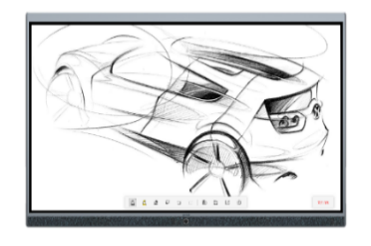 Yealink ETV65 White | Extended Touchscreen for MeetingBoard65 | 65" | 3840x2160 | 350Nits | IR Touch