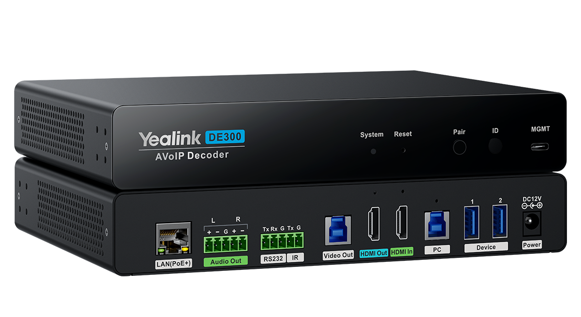 Yealink DE300 | AVoIP Decoder | 3840x2160 1GbE Reciever (Rx)