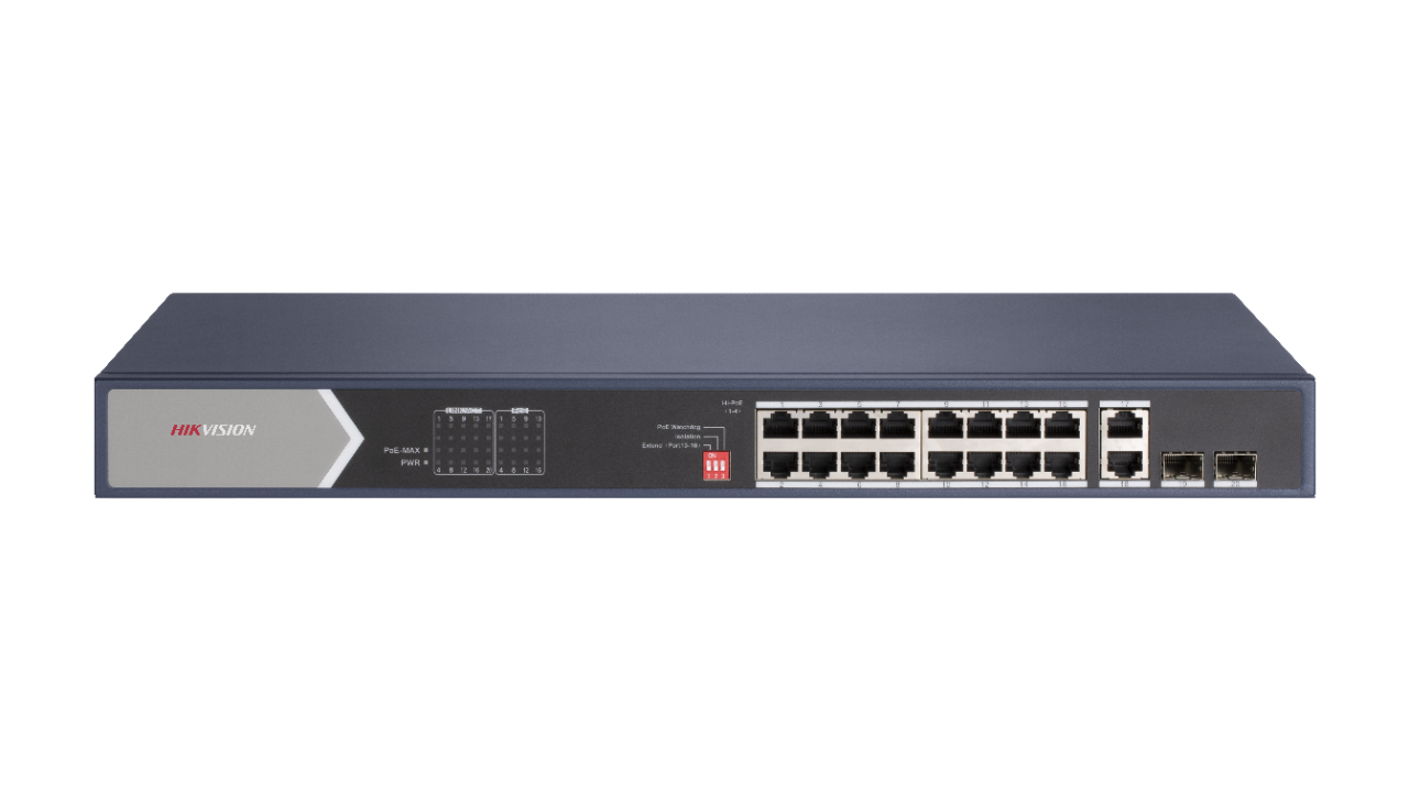 Hikvision | DS-3E0520HP-E | Unmanaged Hi-PoE Switch | 16x Port | 1Gbit/s | 225W PoE