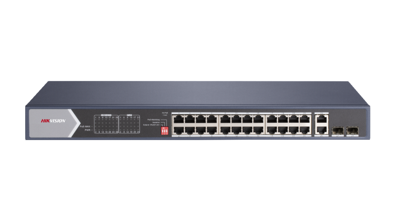 Hikvision | DS-3E0528HP-E | Unmanaged Hi-PoE Switch | 24x Port | 1Gbit/s | 370W PoE