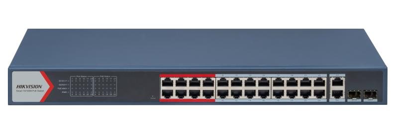 Hikvision DS-3E1326P-EI(B) | Smart Managed | 24x Port | 100Mbit/s | 370W PoE