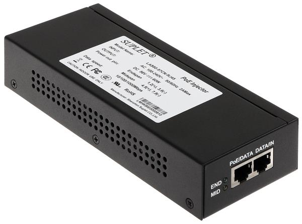 Hikvision POE,LAS60-57CN-RJ45,60W | 60W POE Injector (Without cable!) | Black