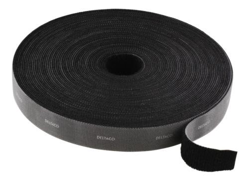 DELTACO Velcro tape on roll | width 20mm, 5m | Black