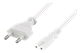 DELTACO Power Cord | Powercord | CEE 7/16 - IEC C7 | 1m | White