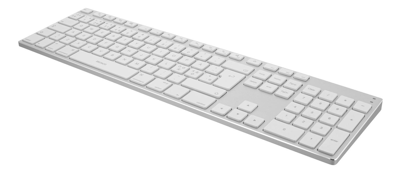 Deltaco Bluetooth Keyboard Aluminium, Rechargeble Pan-Nordic