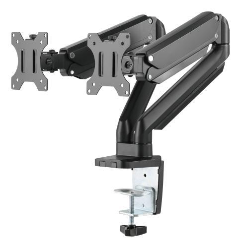 DELTACO ARM-0351 | Dual monitor stand, 13"-27" | VESA | Max | Desk clamp | Black