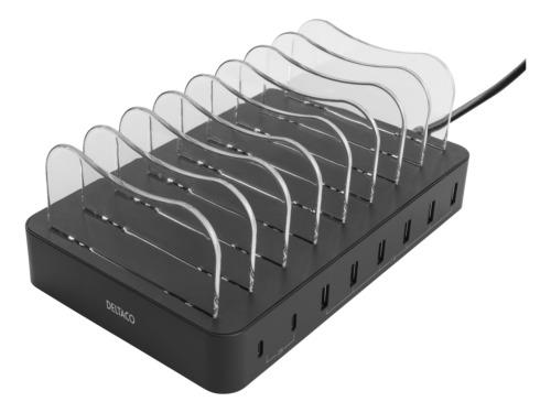USB-laddstation 8-port fast charge max 75W Black