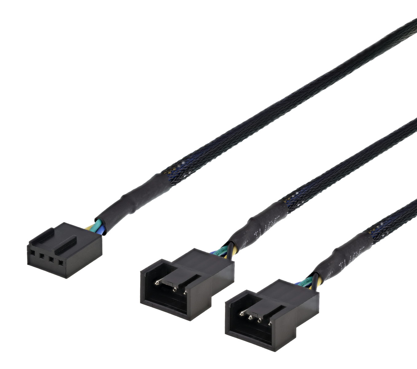 Deltaco branch cable 4-pin fan, 0.3m Black