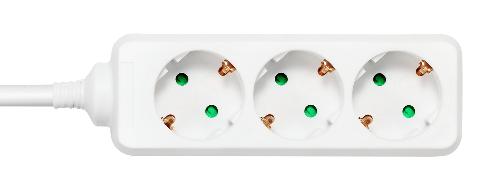 Axessline Power Strip | Power strip | 3 socket type F, 5.0 m cable length, white | CEE 7/7 Plug (Hybrid) - CEE 7/7 Plug (Hybrid) | 5m | White
