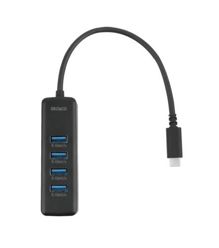 DELTACO USB-C Hubb USB-C ha -> 4xUSB-A