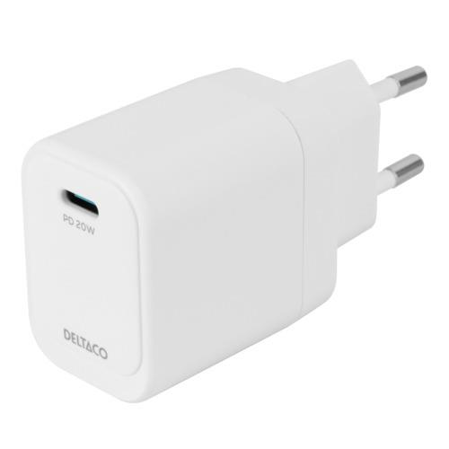 DELTACO USB-C laddare 20W White