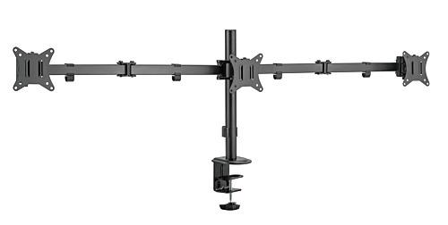 DELTACO ARM-0301-B | Tripple monitor stand, 13-27 | VESA | Max 7kg | Desk clamp | Sort
