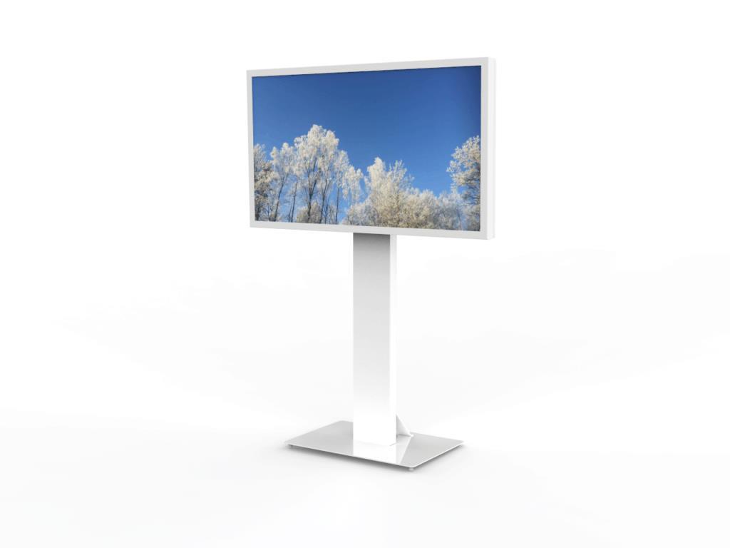 Hi-Nd Floorstand Glass Universal | Fixed 1700mm | VESA 200x200-400x400 | Max 40kg | White