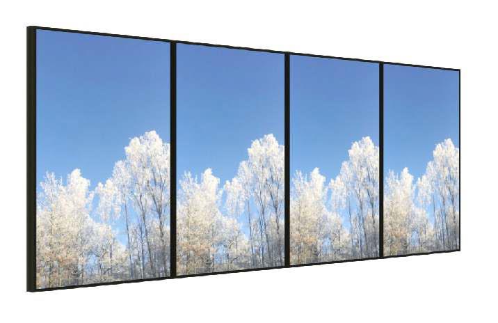 Hi-Nd Videorow Wall Portrait | 4×55" Samsung QM55C & QH55C | VESA 200x200-400x400 | Max 60kg | Grey
