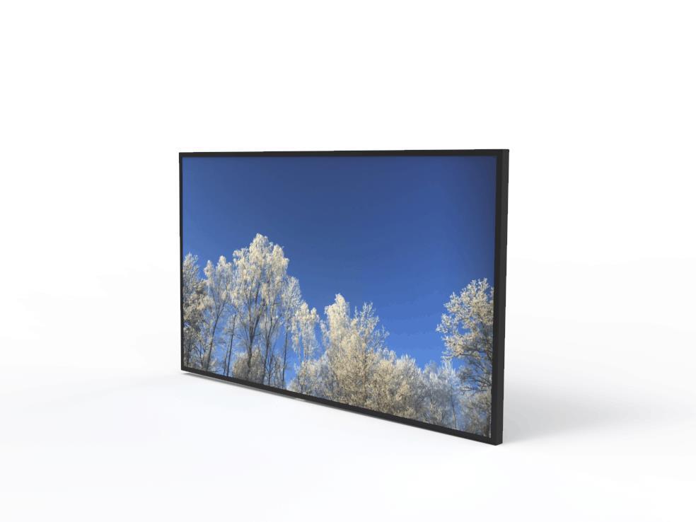 Hi-Nd Wall Casing Protect | For Samsung QM55C – LG UM5N-E, UH5N-E | 55" | Landscape | Wall | Protective Glass | Black |