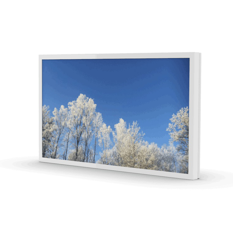 Hi-Nd Wall Casing Protect | For Samsung QM65C – LG UM5N-E, UH5N-E | 65" | Landscape | Wall | Protective Glass | White |