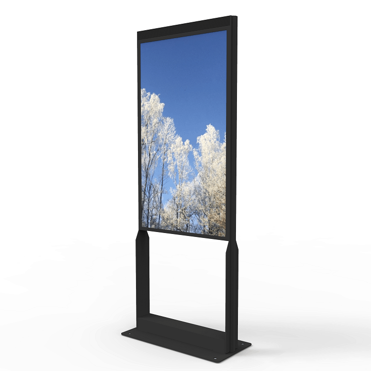 Hi-Nd Floorstand H Dual | for Samsung OM55N-DS | Fixed | Black body, Black side pillar