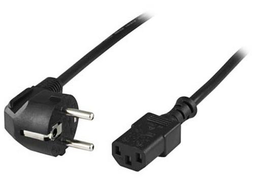 DELTACO Power Cord | Powercord | CEE 7/7 - IEC C13 | 3m | Black