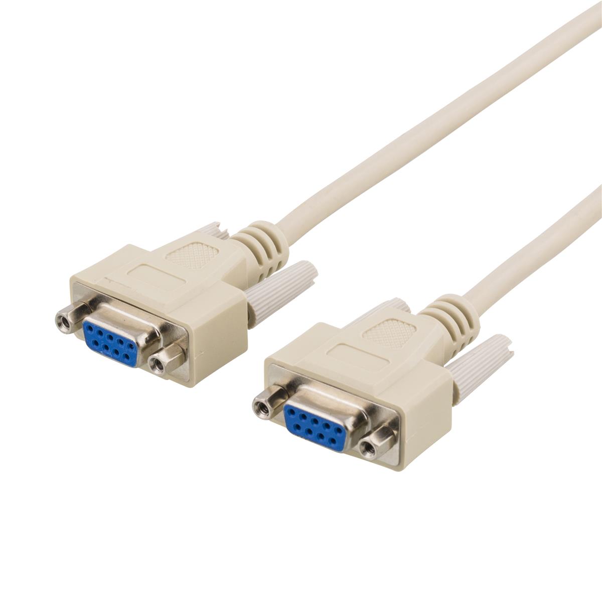DELTACO DB-9 (F) to DB-9 (F) | Connection cable | 2m | Grey