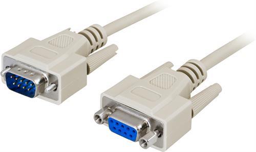 DELTACO DB-9 (M) to DB-9 (F) Extension | Extension cable | 2m | Grey