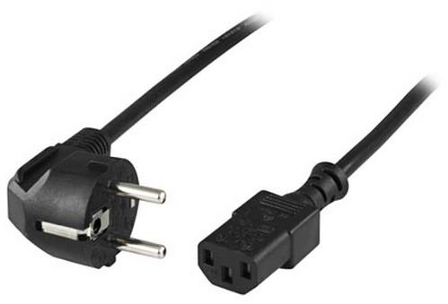 DELTACO Power Cord | Powercord | CEE 7/7 - IEC C13 | 5m | Black