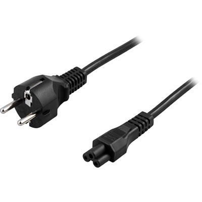 DELTACO Power Cord | Powercord | CEE 7/7 (German/Schuko) - IEC C5 (Mickey Mouse) | 5m | Black