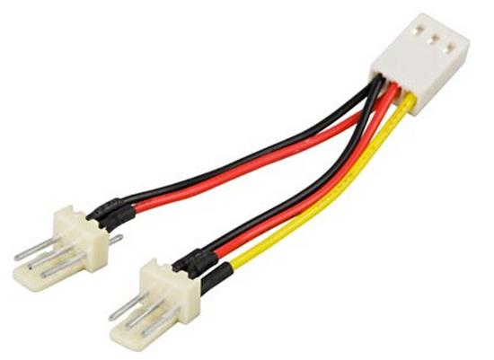DELTACO 3-pin (F) to 2x 3-pin (M) Splitter | Adaptor |