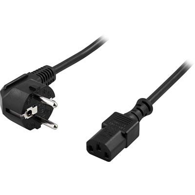 DELTACO Female | Powercord | CEE 7/7 - IEC C13 | 1m | Black