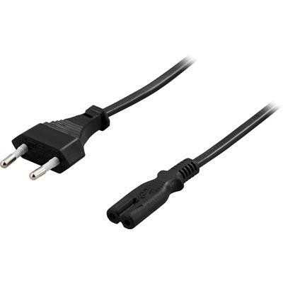 DELTACO Power Cord | Powercord | CEE 7/16 - IEC C7 | 5m | Black