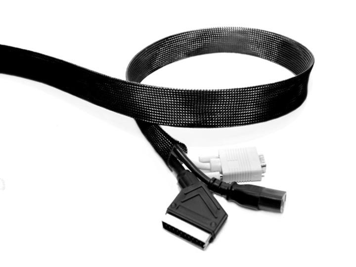 Multibrackets M Universal Cable Sock Roll Black 40mm-W 50m-L | Polyester | Black | 50m