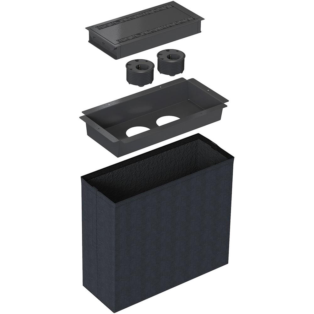 Forming Function Powerdot Conference Kit 01 - Including 2 Powerdot 10 type F, small | Table, lid 2-way | Modular | Black