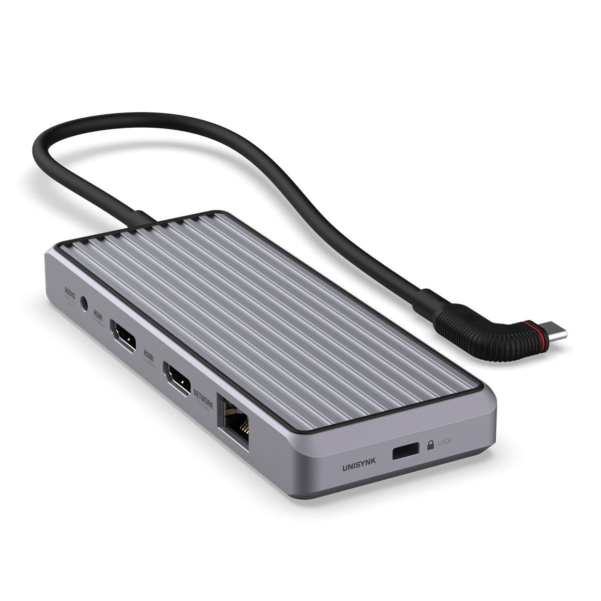 Unisynk 10 Port USB-C Hub 4K 60Hz 100W Grey