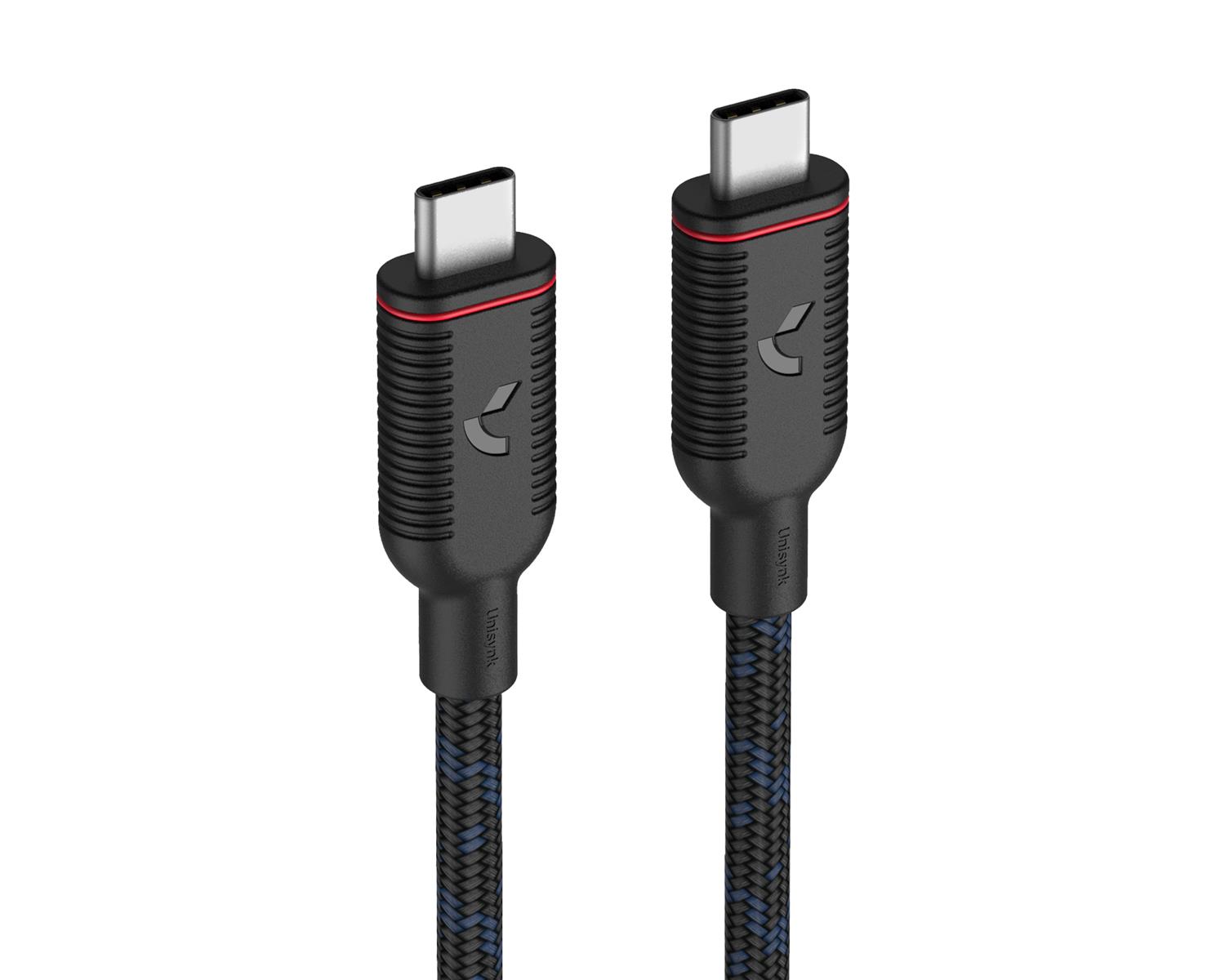 Unisynk | USB-C - USB-C | 4.0 | DP Alt Mode | Braided | 1m | Black