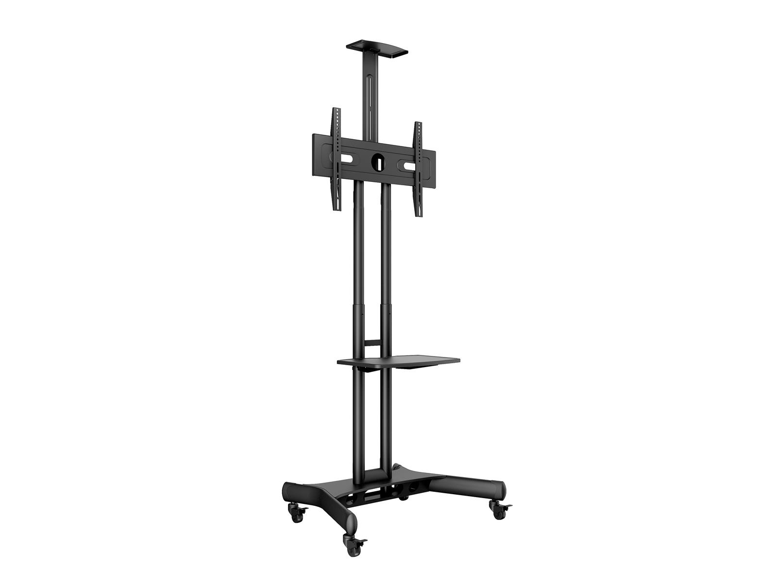 Multibrackets M Public Floorstand Basic 150 incl shelf & camera holder | Adjustable 1200mm 1500mm | VESA 100x100-600x400 | Max 50kg | Black