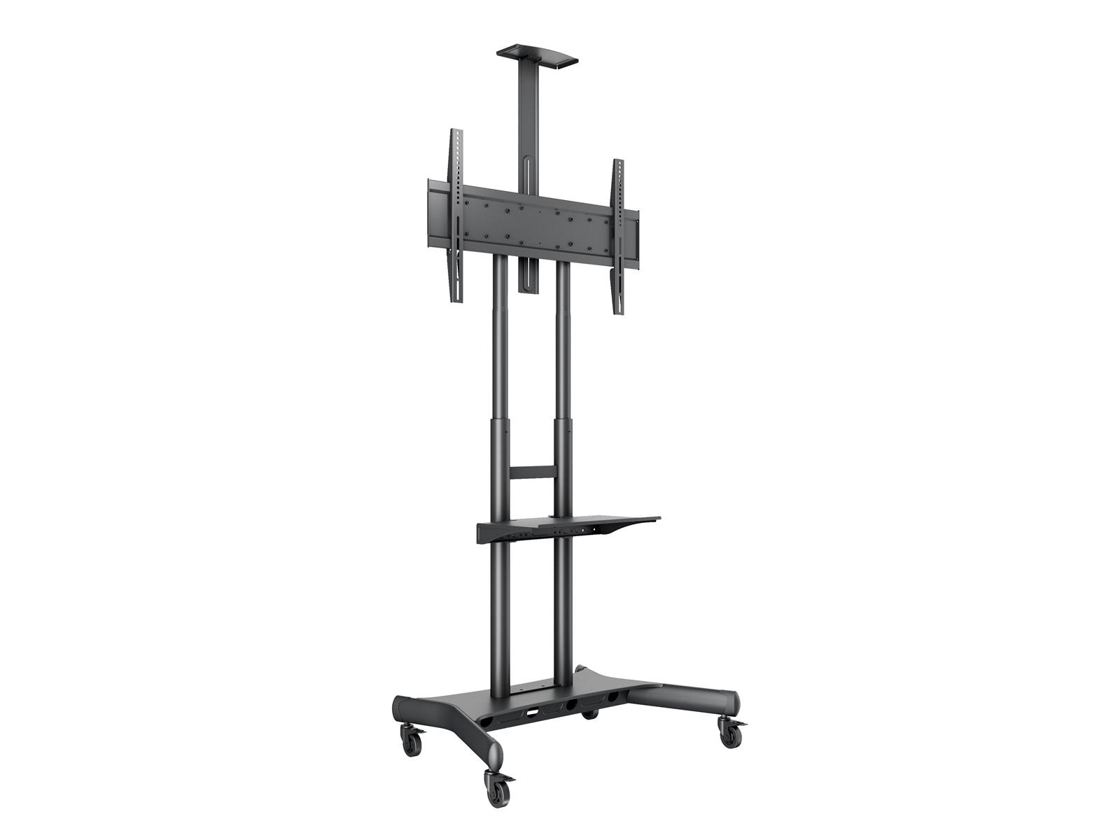 Multibrackets M Public Floorstand Basic 180 incl shelf & camera holder | Adjustable 1350mm 1650mm | VESA 200x200-800x500 | Max 90kg | Black