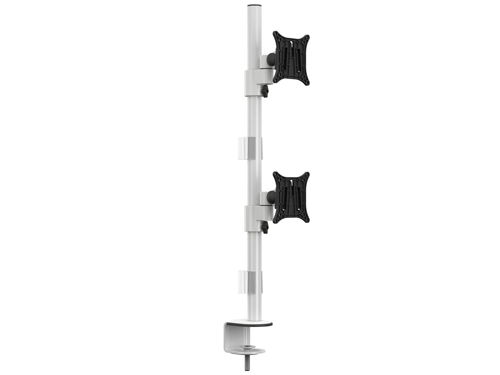 Multibrackets M VESA Deskmount Officeline Dual Vertical White | VESA 75x75-100x100 | Max 8kg | Desk clamp | White