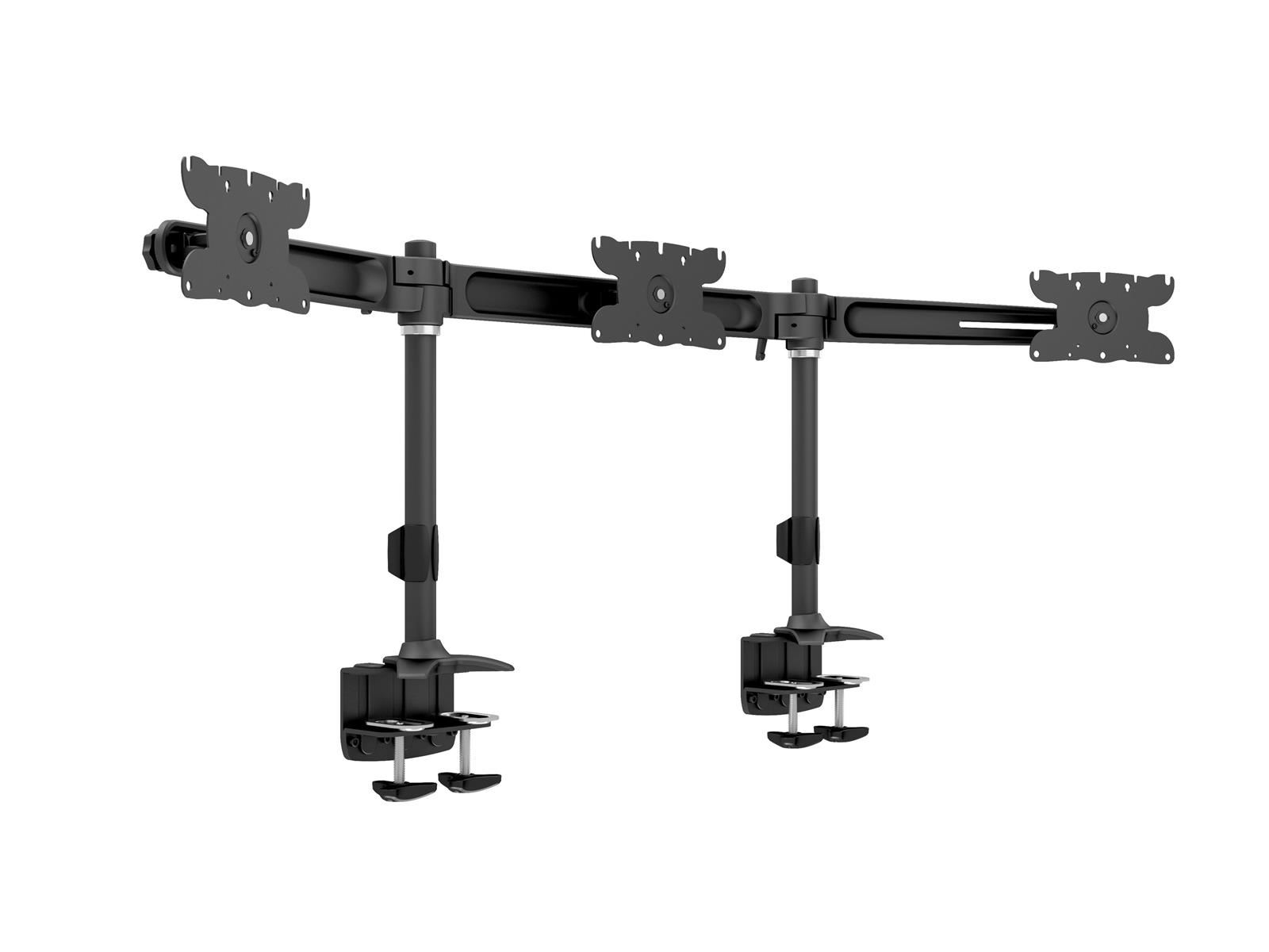 Multibrackets M VESA Desktopmount Triple Desk Clamp 24"-32" | VESA 75x75-200x100 | Max 8kg | Desk clamp | Black