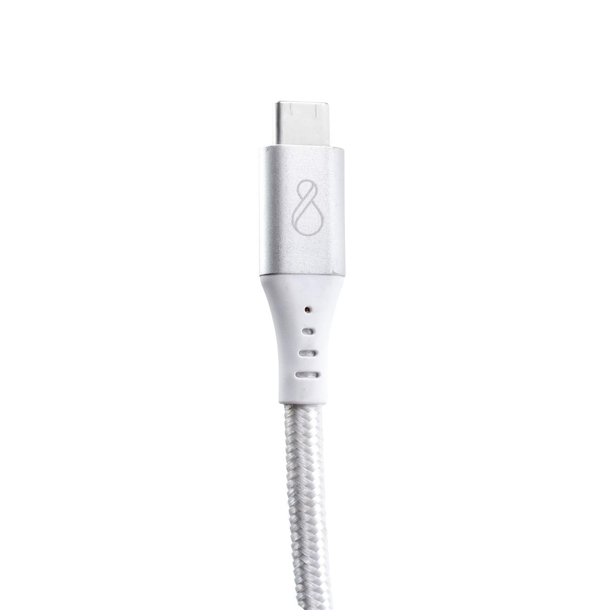 Ochno USB-C Cable | Straight | DP 1.4 Video Alt Mode | Male/Male | USB-C - USB-C | 3.2 Gen 2 | Braided | 0.7m | White