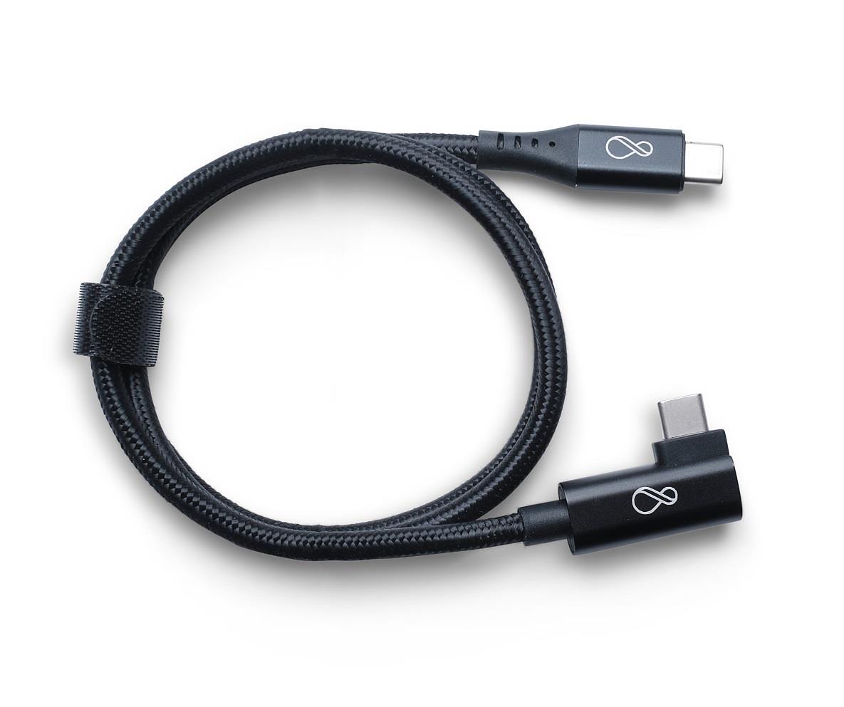 Ochno USB-C Cable | Angled | DP 1.4 Video Alt Mode | Male/Male | USB-C - USB-C | 3.2 Gen 2 | Braided | 0.7m | Black